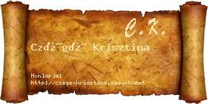 Czégé Krisztina névjegykártya