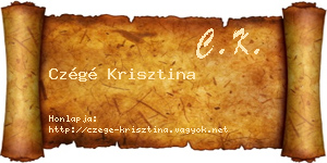 Czégé Krisztina névjegykártya